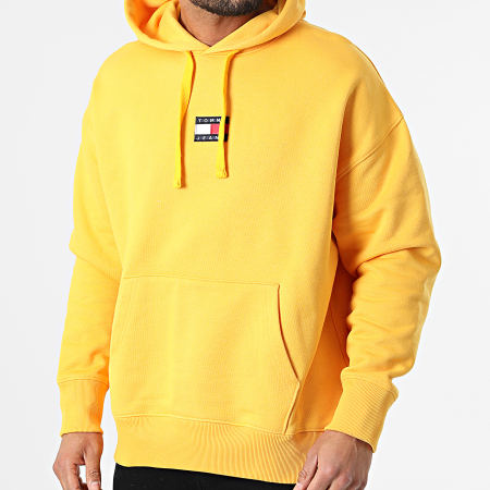 Tommy Jeans - Sweat Capuche Tommy Badge 0904 Jaune Moutarde