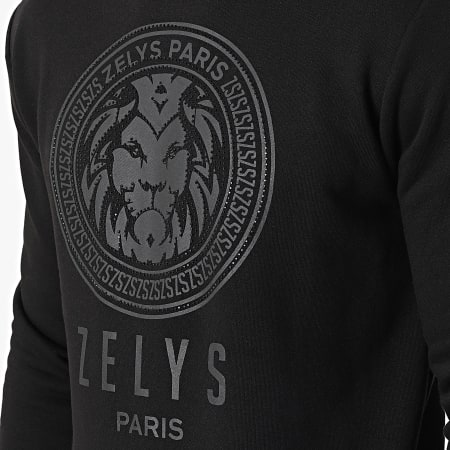 Zelys Paris - Sudadera de cuello redondo Strass Coda Negro