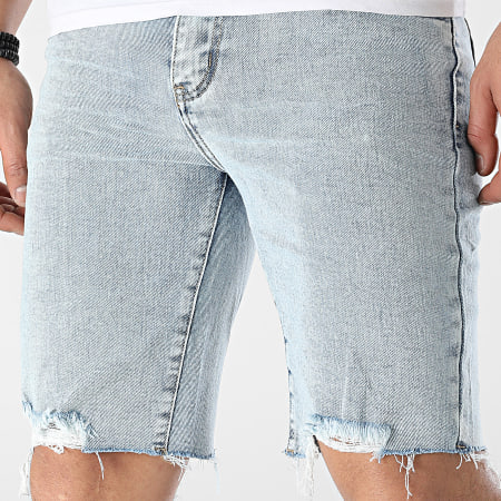 Frilivin - Pantaloncini di jeans con lavaggio blu
