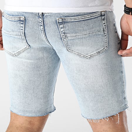 Frilivin - Pantaloncini di jeans con lavaggio blu