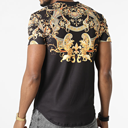 Frilivin - Tee Shirt Oversize Noir Renaissance Floral