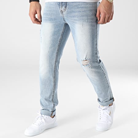 Frilivin - Jeans regular fit con lavaggio blu