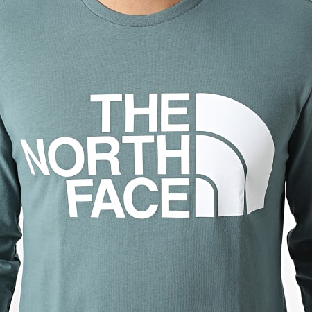 The North Face - Tee Shirt Manches Longues Standard A5585 Gris Bleu