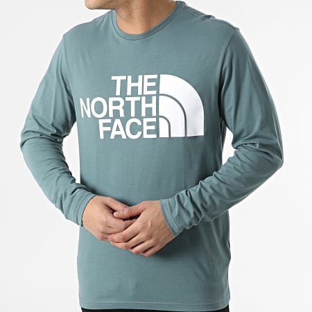 The North Face - Tee Shirt Manches Longues Standard A5585 Gris Bleu