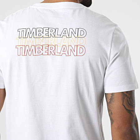 Timberland - Maglietta con logo impilato A2NAT Bianco