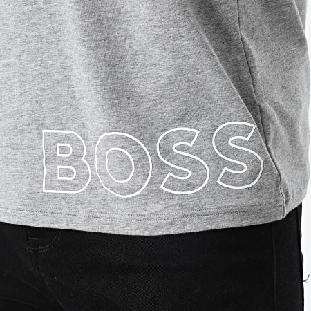 BOSS By Hugo Boss - Tee Shirt A Manches Longues Capuche Identity 50465557 Gris Chiné