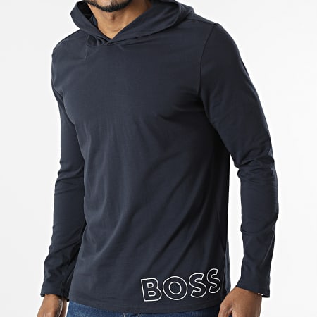 BOSS - Identity Camiseta de manga larga con capucha 50465557 Azul marino