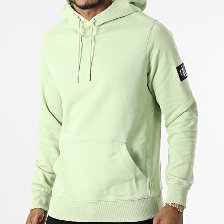 Calvin Klein Sweat Capuche Monogram Sleeve Badge 4036 Vert Clair