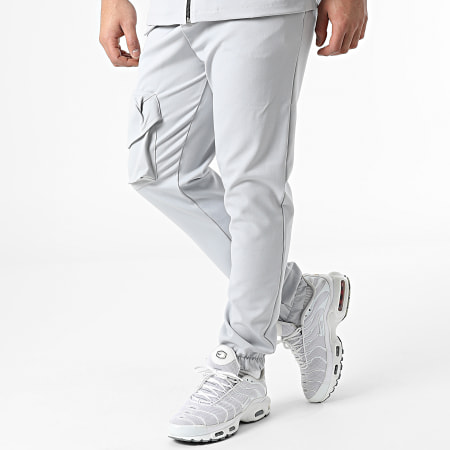 Classic Series - KL-2050 Conjunto de chaqueta con cremallera y pantalón jogger gris claro