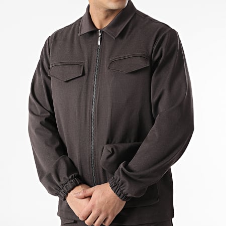 Classic Series - KL-2050 Set giacca con zip e pantaloni da jogging marrone