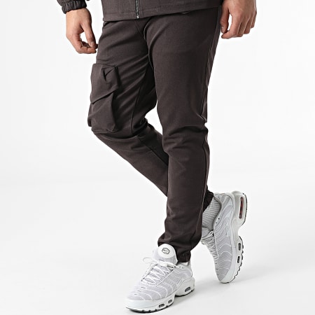 Classic Series - KL-2050 Set giacca con zip e pantaloni da jogging marrone