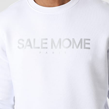 Sale Môme Paris - Felpa girocollo con logo riflettente Bianco Argento