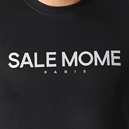 Sale Môme Paris - Felpa girocollo con logo riflettente Nero Argento