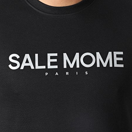 Sale Môme Paris - Sudadera con logo reflectante y cuello redondo Negro Plata