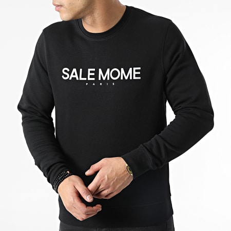 Sale Môme Paris - Sudadera con logo reflectante y cuello redondo Negro Plata