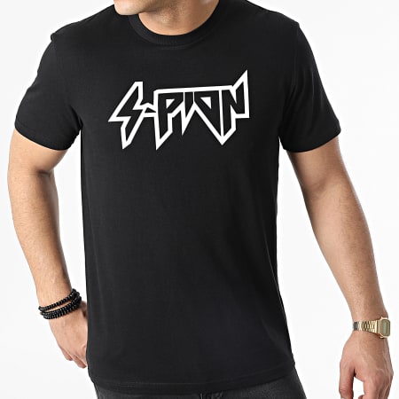 S-Pion - Camiseta Thunder Typo Negra Blanca