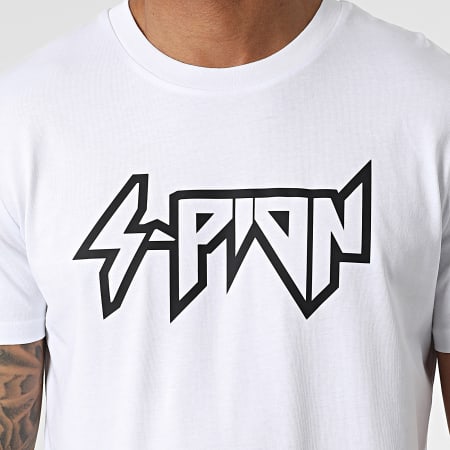S-Pion - Tee Shirt Thunder Typo Blanc Noir