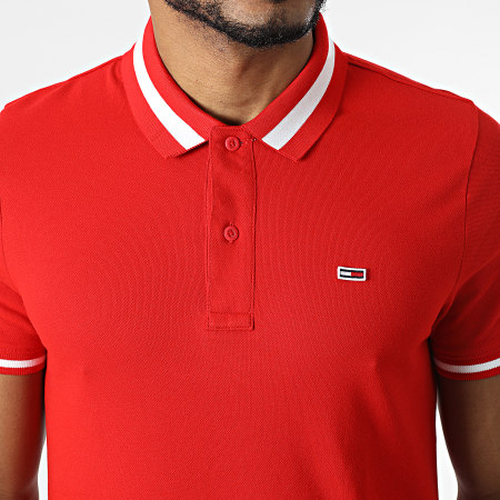 Tommy Jeans - Polo Manches Courtes Tipped Stretch 2220 Rouge