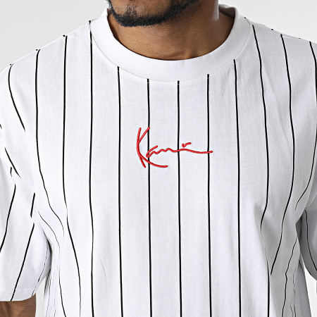 Karl Kani - Tee Shirt Small Signature Gessato Bianco