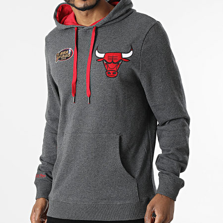 Mitchell And Ness - Sweat Capuche Classic French Terry Chicago Bulls Gris Anthracite Chiné