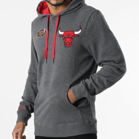 Mitchell And Ness - Sweat Capuche Classic French Terry Chicago Bulls Gris Anthracite Chiné