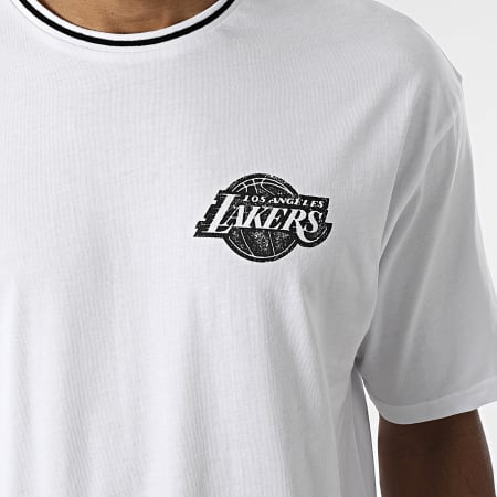 New Era - Tee Shirt Distressed Graphic Los Angeles Lakers 12893172 Blanc