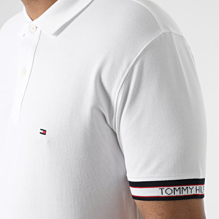 Tommy Hilfiger - Polo Manches Courtes Cuff Branding 3960 Blanc
