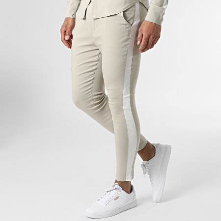 Uniplay - ES-85 Conjunto de camisa y pantalón de manga larga beige