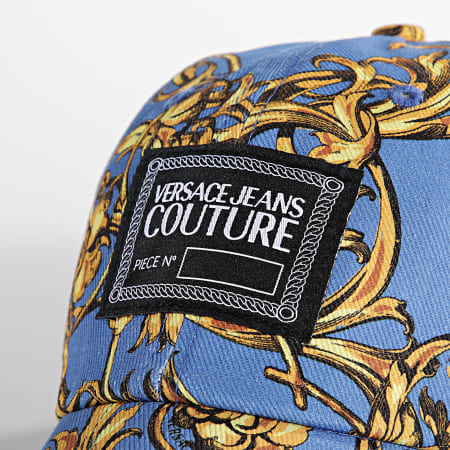 Versace Jeans Couture - Cappello a ghirlanda in tela stampata 72YAZK18 Blu Rinascimento