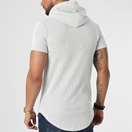 John H - T152 Camiseta blanca oversize con capucha