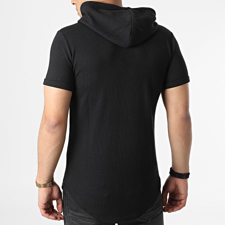 John H - Tee Shirt Oversize A Capuche T152 Noir