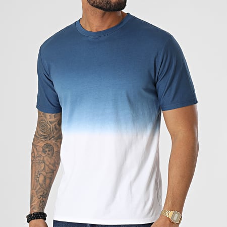 John H - T145 Camiseta oversize blanca azul degradada