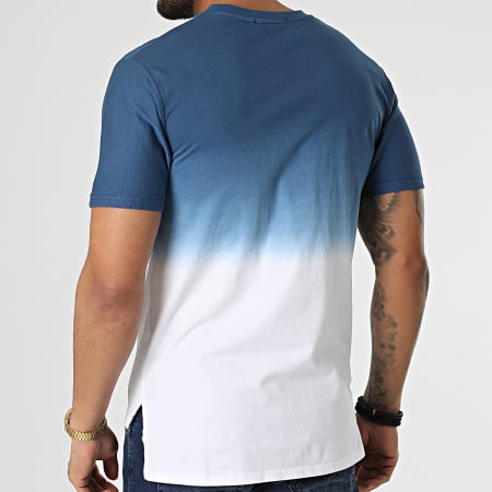 John H - Tee Shirt Oversize Dégradé T145 Blanc Bleu