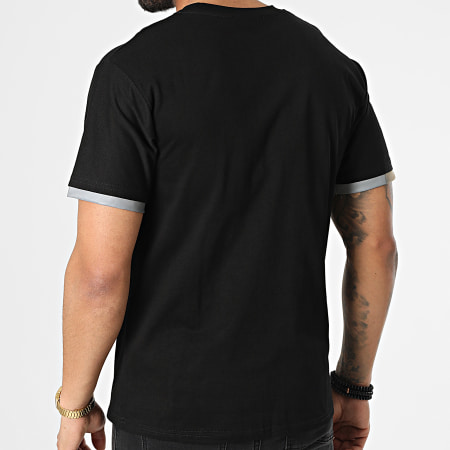 John H - Tee Shirt Réfléchissant T116 Noir Argent