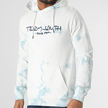 Teddy Smith - Felpa con cappuccio Tie Dye Siclass Azzurro Bianco