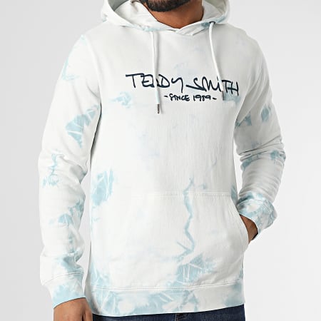 Teddy Smith - Sudadera con capucha Tie Dye Siclass Azul claro Blanco
