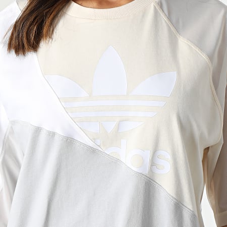 Adidas Originals - Vestido Camiseta Mujer HC0636 Beige Gris