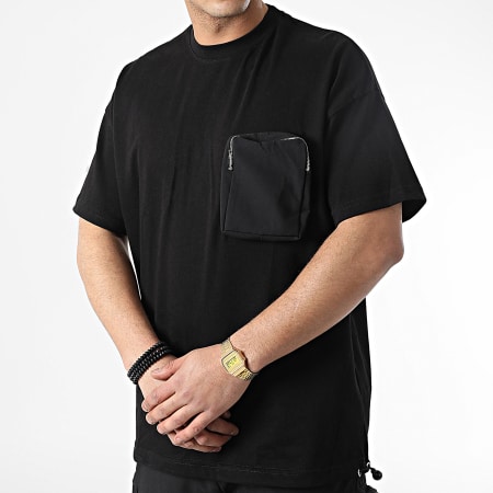 Ikao - LL601 Conjunto de camiseta negra y pantalón jogger