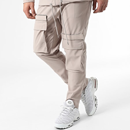 Ikao - LL608 Set giacca e pantaloni da jogging beige
