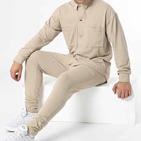 Ikao - LL610 Set maglia e pantaloni da jogging beige