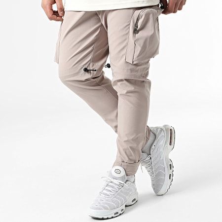Ikao - LL601 Conjunto de camiseta y pantalón jogger beige