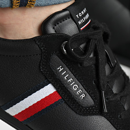 Tommy Hilfiger - Baskets Corporate Mix Leather Cupsole 4015 Black