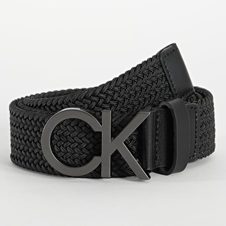 Calvin Klein - Cinturón elástico trenzado de metal 8748 Negro