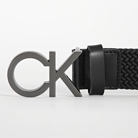 Calvin Klein - Cinturón elástico trenzado de metal 8748 Negro