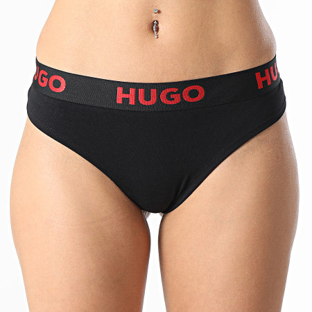 HUGO - Tanga de mujer Sporty Logo 50469651 Negro