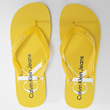 Calvin Klein - Infradito Sandalo da spiaggia Monogram 0055 Super Lemon