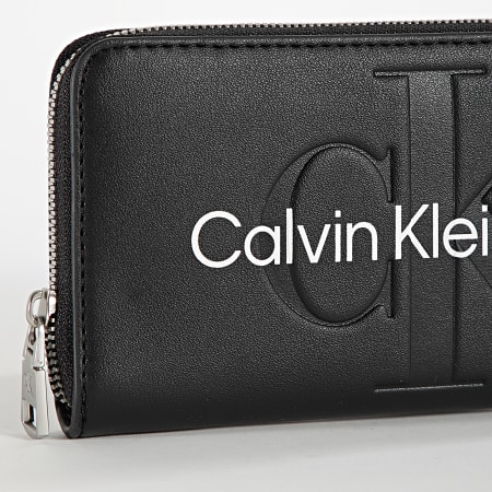 Calvin Klein - Portefeuille Femme Sculpted Mono Zip Around 7634 Noir