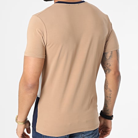Classic Series - Tee Shirt Pocket Tricolore Floreale 4031 Beige Blu Navy Bianco