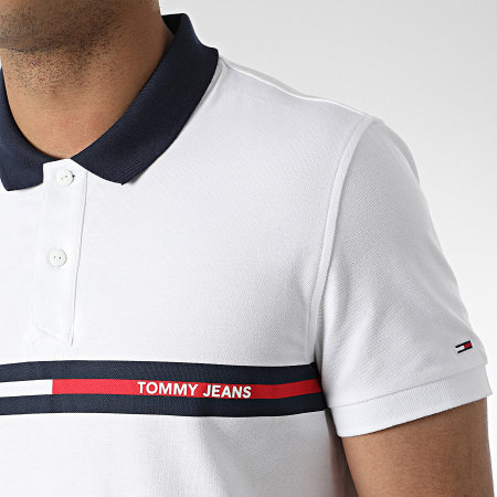 Tommy Jeans - Polo Manches Courtes Regular Chest Flag 3295 Blanc