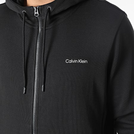 Calvin Klein - Sudadera con capucha y cremallera Interlock Micro Logo 8865 Negro